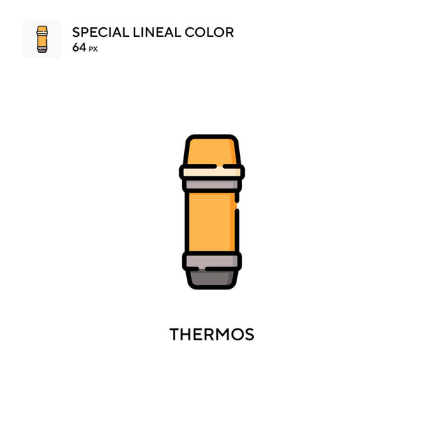 Icona vettoriale di colore lineare soecial di Thermos. Modello di disegno simbolo illustrazione per elemento web mobile UI. - Vettoriali, immagini