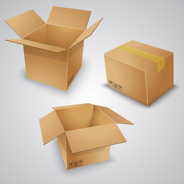 Vector illustration of cardboard boxes - Wektor, obraz
