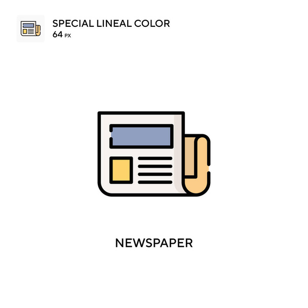 Newspaper soecial lineal color vector icon. Illustration symbol design template for web mobile UI element. - Vector, Image