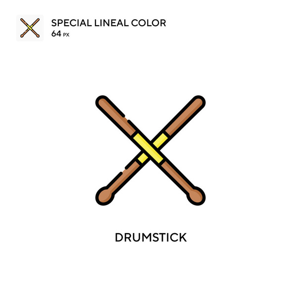Drumstick soecial icona vettoriale di colore lineare. Modello di disegno simbolo illustrazione per elemento web mobile UI. - Vettoriali, immagini