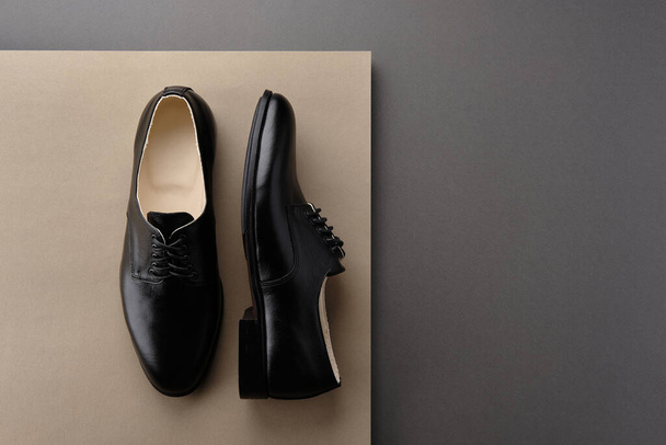 Male shoes. Derby. Men's fashion leather shoes - Foto, Imagem