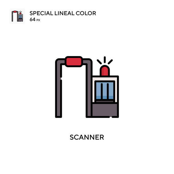 Szkenner soecial lineáris szín vektor ikon. Illusztráció szimbólum design sablon web mobil UI elem. - Vektor, kép