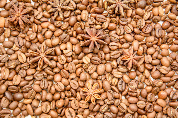 Contexte de délicieux grains de café gros plan - Photo, image