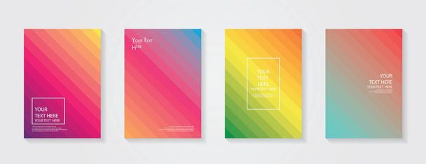 Dynamic colorful gradients. Future geometric patterns. Blue, pink, yellow, green, orange, purple placard poster template. Minimal modern cover design.  - Διάνυσμα, εικόνα