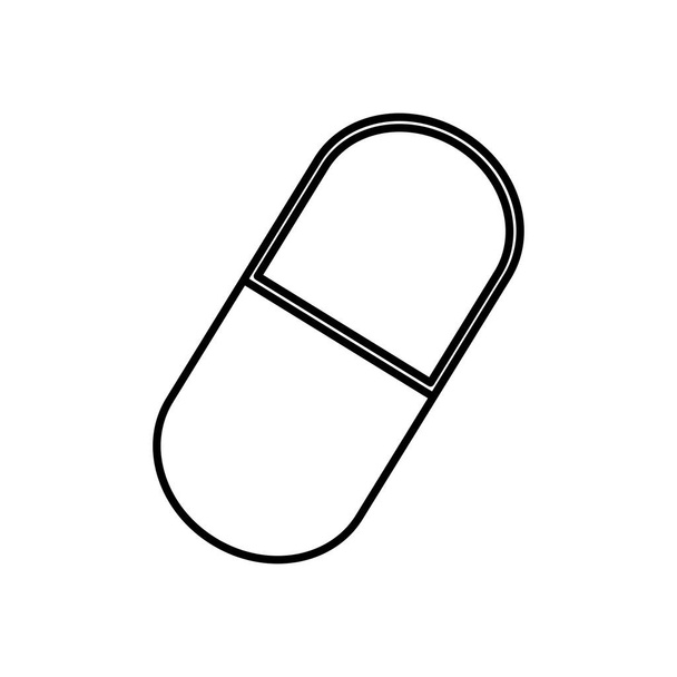 Medikamentenkapsel-Symbol, Linienstil - Vektor, Bild