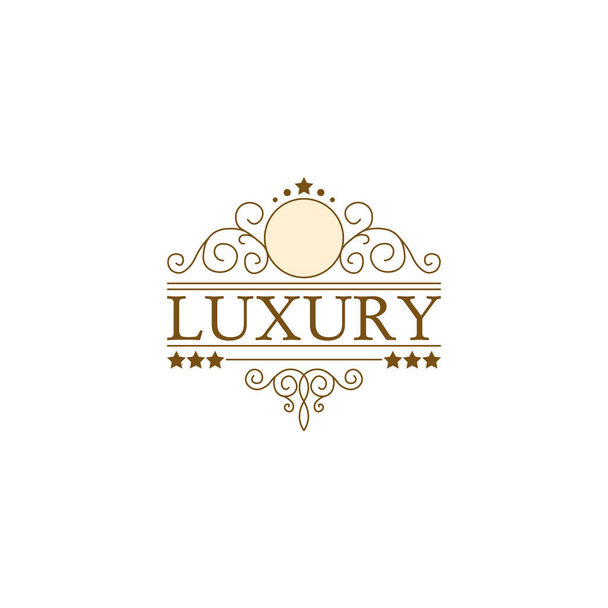 VINTAGE LOGO ROYAL BRAND. Logo template calligraphic elegant ornament lines. Sign for Restaurant, Royalty, Jewelry, Boutique, Cafe, Hotel, Heraldic. - Vector, imagen