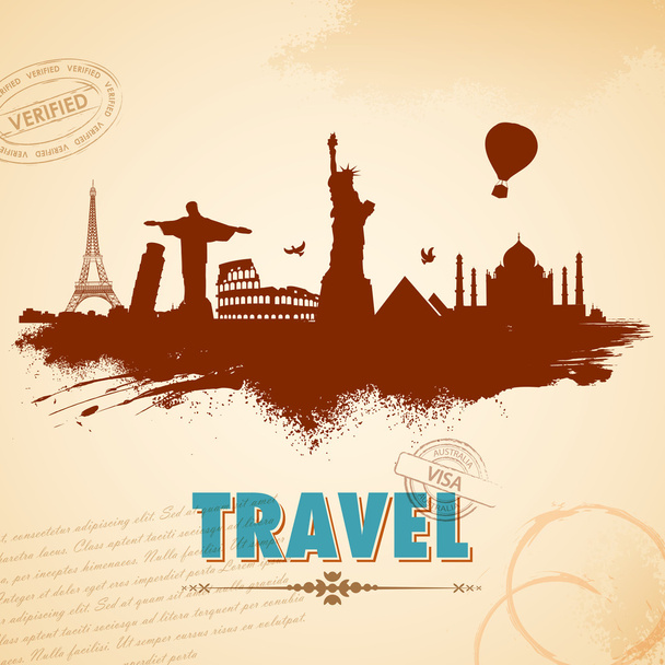 Travel Background - Vector, Image
