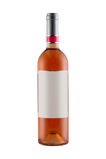 Wine bottle mock-up with blank label isolated on white background - Foto, afbeelding
