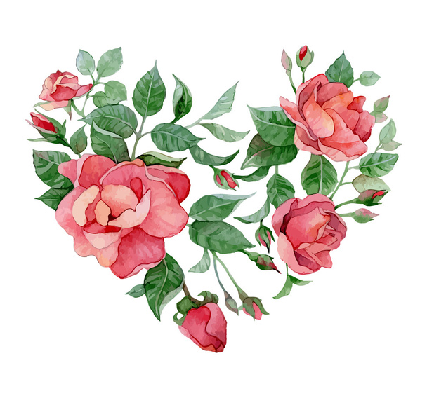 Heart of roses - Вектор,изображение