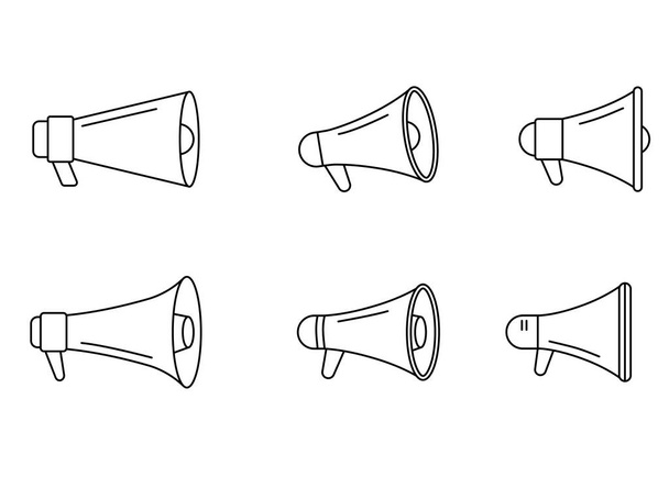Seo Business Web Outlined Γραμμή Icon Vector Megaphone eps - Διάνυσμα, εικόνα