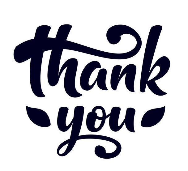 Thank you vector sign. Hand drawn brush lettering. Thank You calligraphy. Thank you card. Isolated vector illustration. For poster, banner, social media, t-shirt print design. - ベクター画像