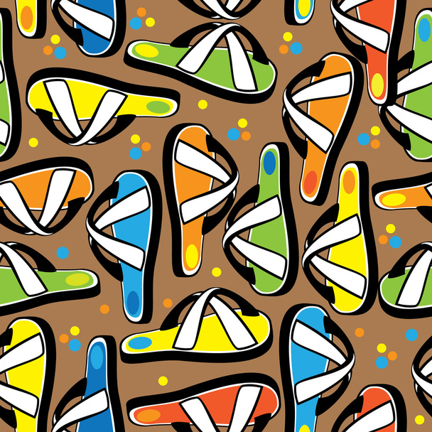 multicolored beach slippers seamless pattern - Vector, Image