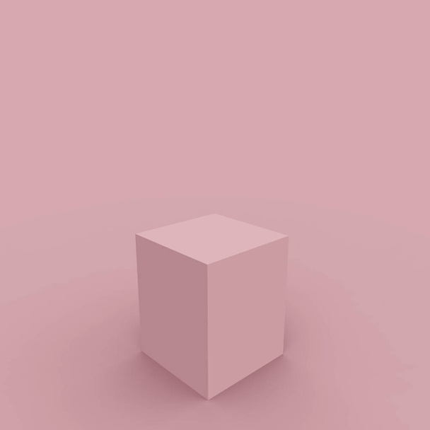 3d violeta de color malva cubo y caja podio escena mínima fondo de estudio. Abstracto 3d forma geométrica objeto ilustración render. Tonos de color natural. - Foto, imagen
