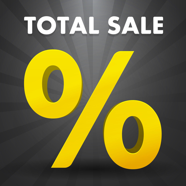 Total sale poster with percent discount - Вектор,изображение