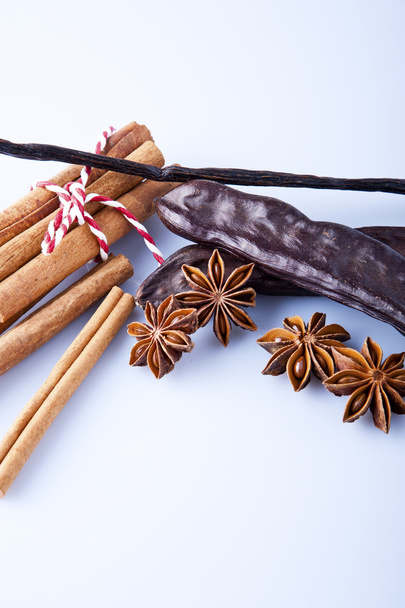 closeup of anise, cinnamon and vanilla pods - Photo, Image