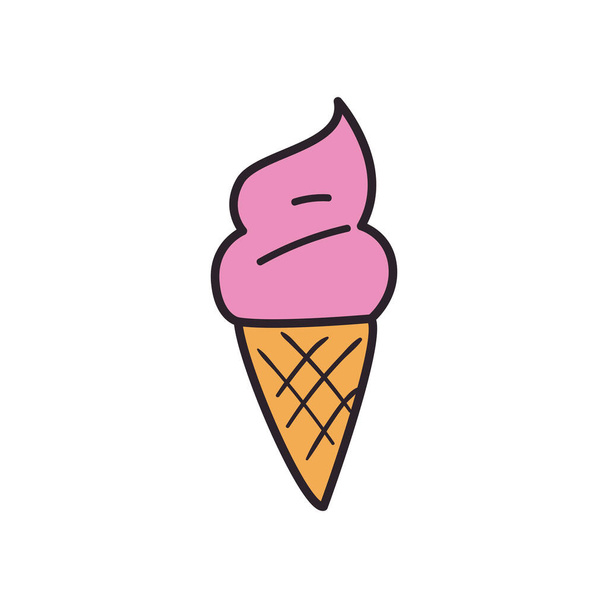 ice cream line and fill style icon vector design - Vettoriali, immagini
