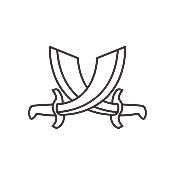 トルコ刀ラインスタイルのアイコンベクトルデザイン - ベクター画像