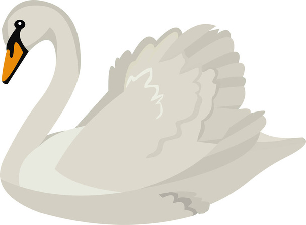 Ilustração vetorial de um belo cisne de desenho animado - Vetor, Imagem