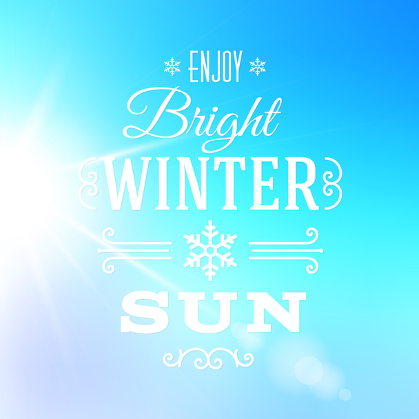jasne zimowe słońce Typografia powitanie karta - Wektor, obraz