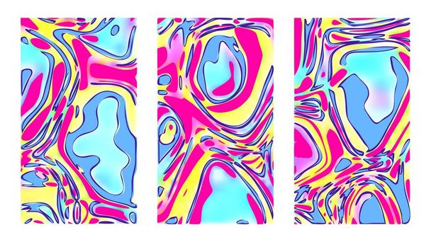 Exóticos, brillantes antecedentes psicodélicos. Ilusión rosa y púrpura, curvatura. Arte abstracto vector fluido. Buen patrón hippie vibraciones - Vector, Imagen