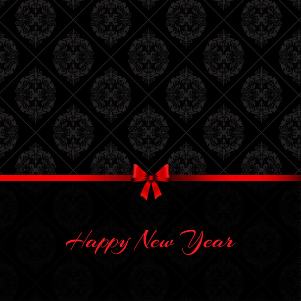 新年あけましておめでとうございますダマスク織の背景 - ベクター画像