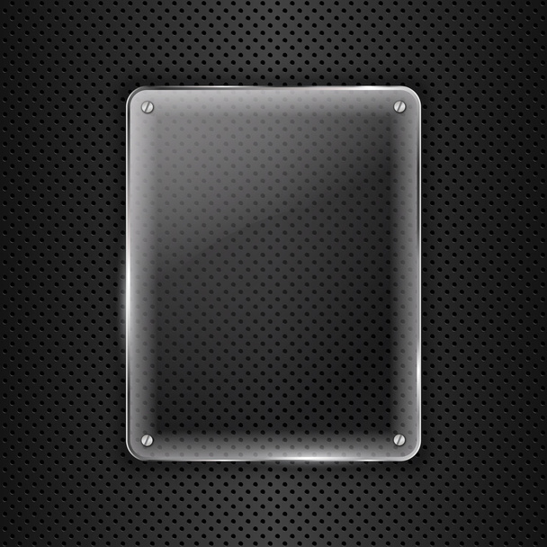 rámeček sklo na kovové pozadí - Vektor, obrázek