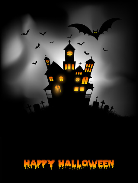 Haunted house Halloween background - Vector, afbeelding
