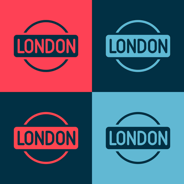 Pop art London jel ikon elszigetelt színes háttér. Vektor - Vektor, kép
