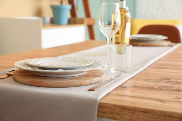 Table set in modern dining room - 写真・画像