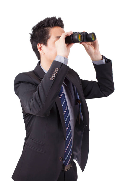 	Business Man Looking Through Binoculars	 - Fotografie, Obrázek