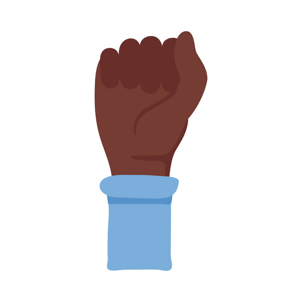 Αφρο χέρι ανθρώπινη γροθιά διαμαρτύρονται επίπεδη στυλ - Διάνυσμα, εικόνα