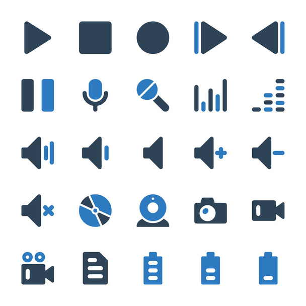 Two color icons for media. - Vector, Image