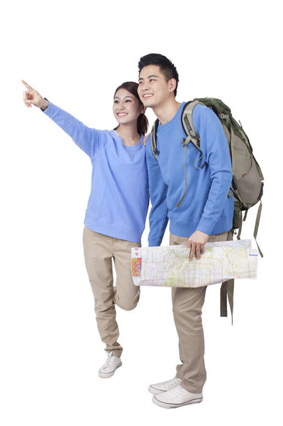 	Portrait of young couple  travelling	 - Photo, image