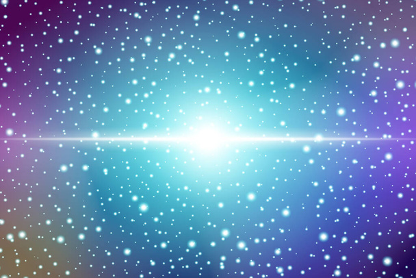 esplosione di stella con fascio luminoso lucido su colorato sfondo nebulosa stellata dello spazio profondo, stock vettoriale illustrazione fantasia carta da parati - Vettoriali, immagini