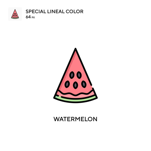 Watermeloen Speciale lijnkleur vector icoon. Illustratie symbool ontwerp sjabloon voor web mobiele UI element. - Vector, afbeelding