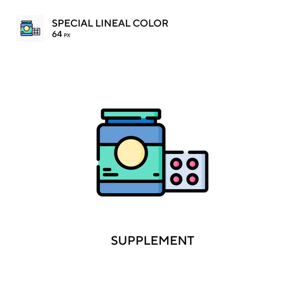 Supplement Speciale lijnkleur vector pictogram. Illustratie symbool ontwerp sjabloon voor web mobiele UI element. - Vector, afbeelding