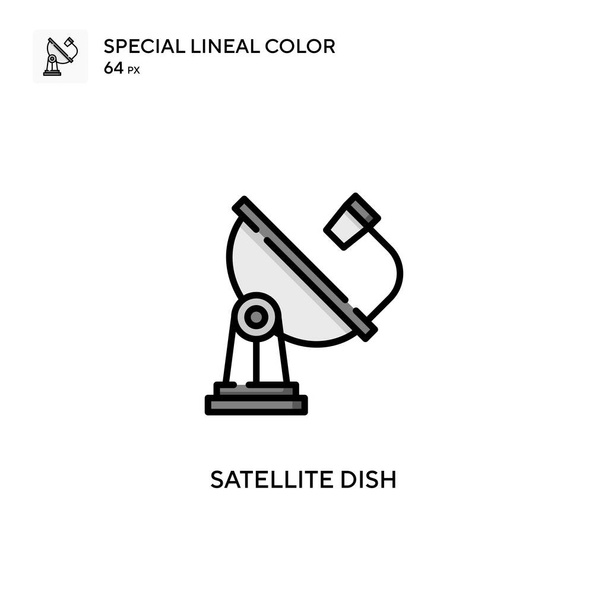 Δορυφορικό πιάτο Ειδική lineal χρώμα διάνυσμα εικονίδιο. Πρότυπο σχεδίασης συμβόλων εικονογράφησης για κινητό στοιχείο UI web. - Διάνυσμα, εικόνα