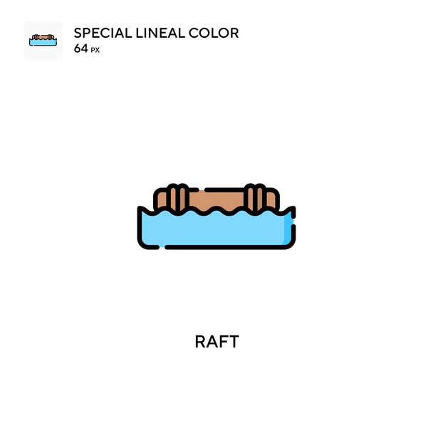Значок Raft Special lineal color vector. Шаблон оформления символов иллюстрации для веб-мобильного пользовательского элемента. - Вектор,изображение