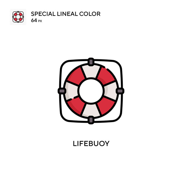 Lifebuoy Ícone vetorial de cores linear especial. Modelo de design de símbolo de ilustração para elemento web mobile UI. - Vetor, Imagem