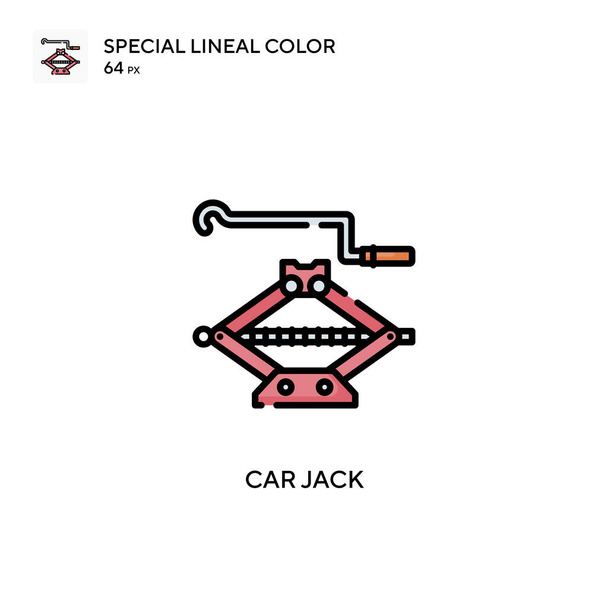Car jack Specjalna ikona wektora koloru linii. Ilustracja szablonu projektu symbolu dla mobilnego interfejsu WWW. - Wektor, obraz