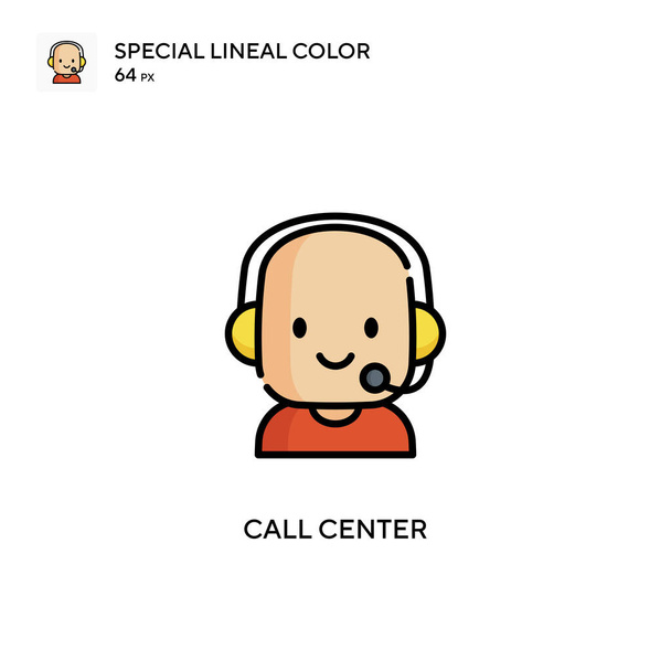 Call center Спеціальна піктограма лінійного кольору. Шаблон дизайну символів ілюстрації для елемента інтерфейсу мобільного
. - Вектор, зображення