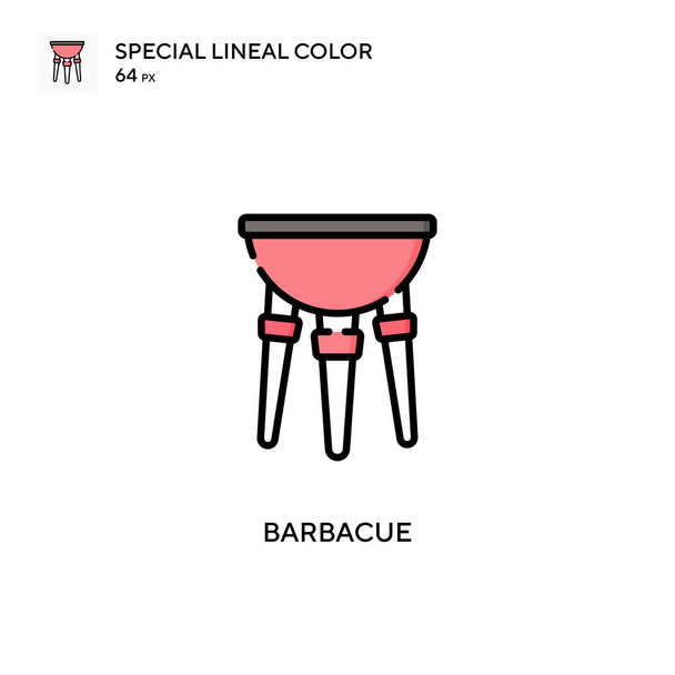 Barbacue Spezielles lineares Farbvektorsymbol. Illustration Symbol Design-Vorlage für Web-mobile UI-Element. - Vektor, Bild