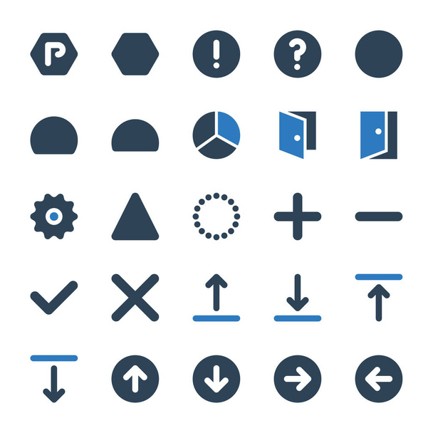 Due icone a colori per segno e simbolo. - Vettoriali, immagini