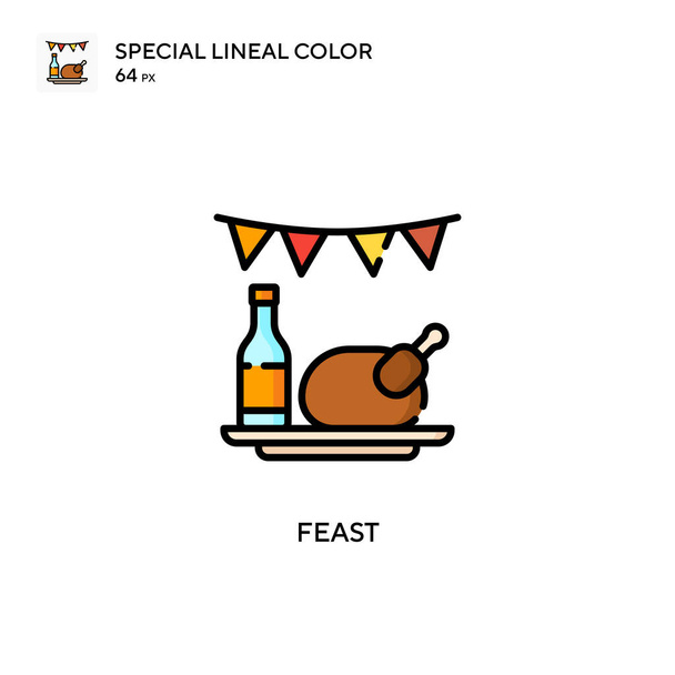 Feast Special lineal color vector icon. Illustration symbol design template for web mobile UI element. - Vector, Image