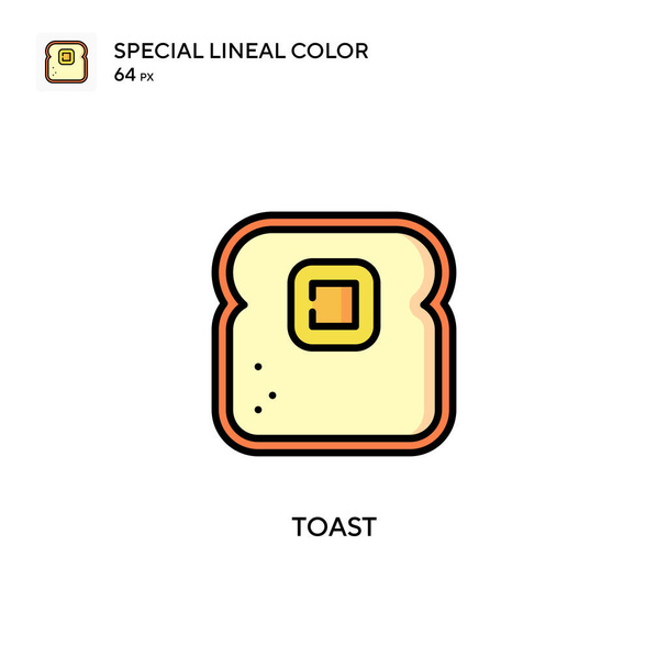 トースト特殊線型カラーベクトルアイコン。WebモバイルUI要素のイラストシンボルデザインテンプレート. - ベクター画像