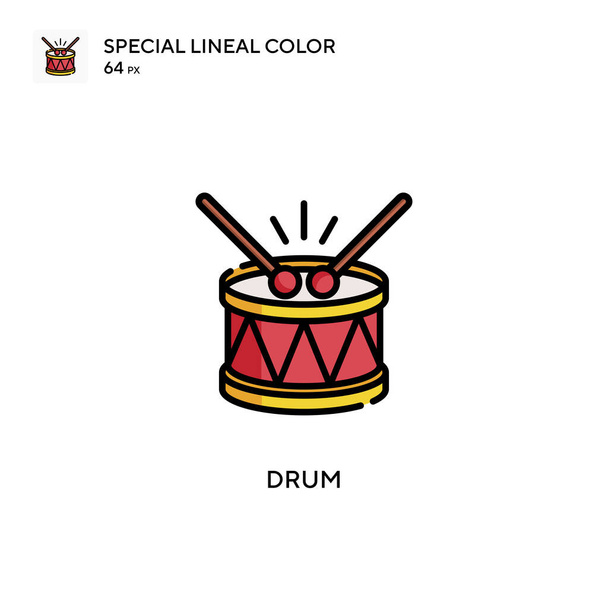 Drum Spezielles lineares Farbvektorsymbol. Illustration Symbol Design-Vorlage für Web-mobile UI-Element. - Vektor, Bild
