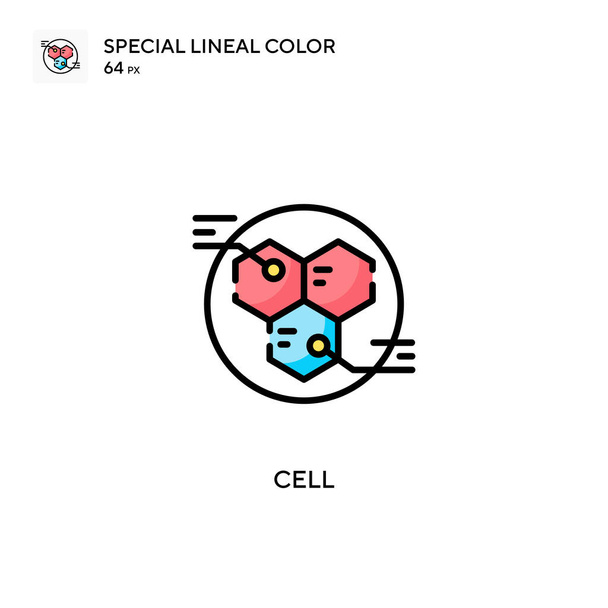Icona vettoriale di colore lineare speciale della cella. Modello di disegno simbolo illustrazione per elemento web mobile UI. - Vettoriali, immagini