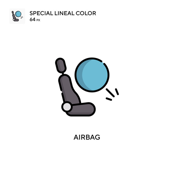 Airbag Special lineal color vector icon. Illustration symbol design template for web mobile UI element. - Vector, Image