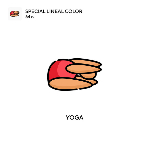 Yoga Spécial lineal icône vectorielle de couleur. Modèle de conception de symbole d'illustration pour l'élément d'interface utilisateur mobile Web. - Vecteur, image