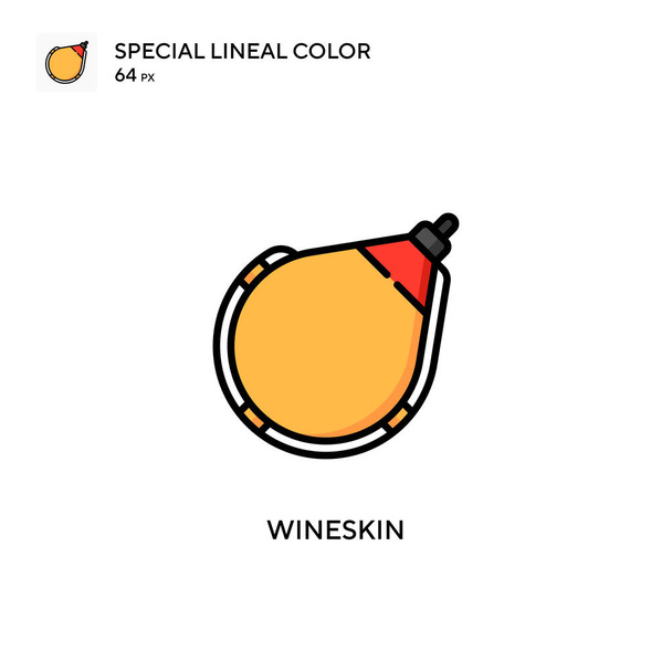Wineskin ειδικό εικονίδιο διάνυσμα χρώματος lineal. Πρότυπο σχεδίασης συμβόλων εικονογράφησης για κινητό στοιχείο UI web. - Διάνυσμα, εικόνα